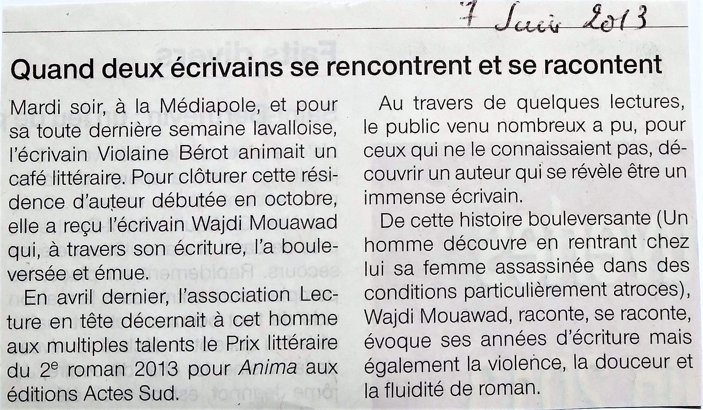 Violaine Berot presse 1-2013