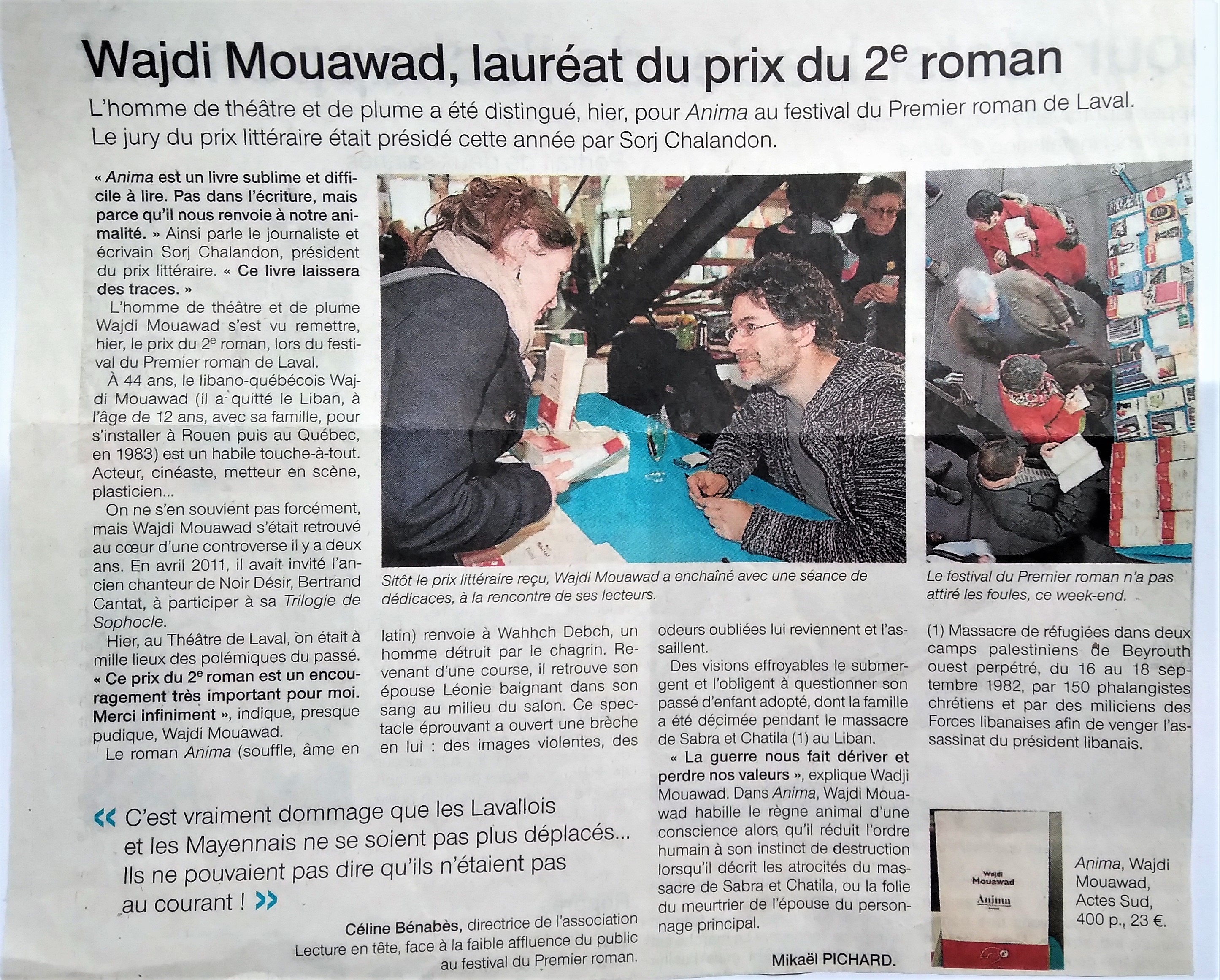 Wajdi Mouawad presse 2-2013